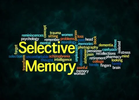 Word Cloud with SELECTIVE MEMORY concept create with text only Stock Illustration