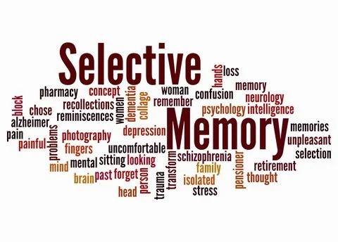 Word Cloud with SELECTIVE MEMORY concept create with text only 스톡 일러스트