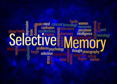 Word Cloud with SELECTIVE MEMORY concept create with text only 스톡 일러스트