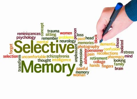 Word Cloud with SELECTIVE MEMORY concept create with text only 스톡 일러스트