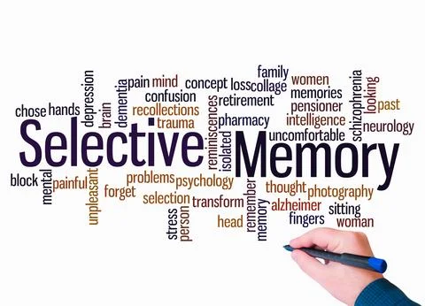 Word Cloud with SELECTIVE MEMORY concept create with text only 스톡 일러스트