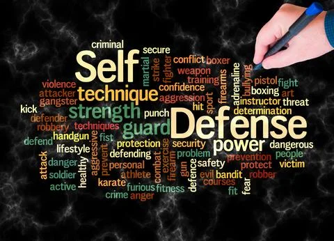 Word Cloud with SELF DEFENSE concept create with text only Stock Illustration