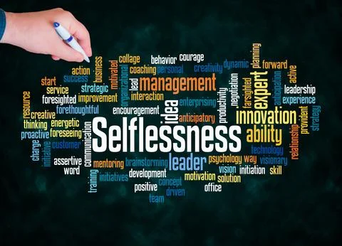Word Cloud with SELFLESSNESS concept create with text only Illustrazione stock