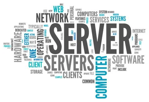 Word cloud server Illustrazione stock