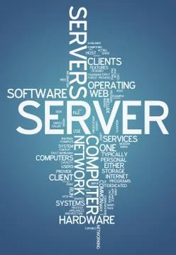 Word cloud server Illustrazione stock