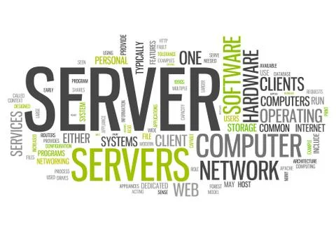 Word cloud server Illustrazione stock