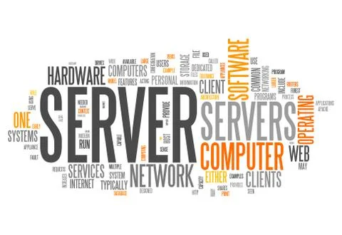 Word cloud server Stock Illustration