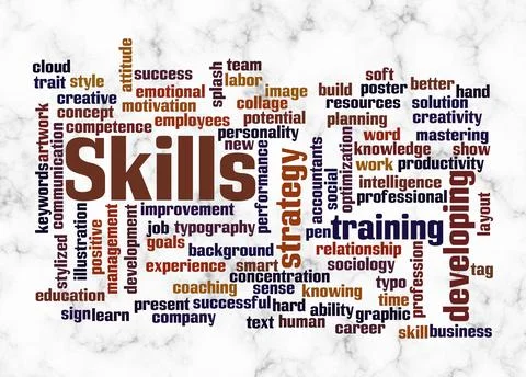 Word Cloud with SKILLS concept create with text only Stock-Illustration