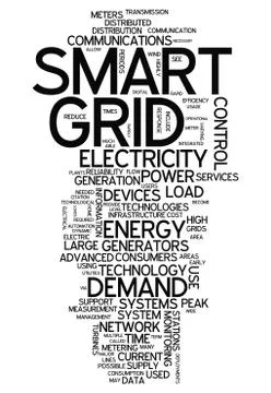 Word cloud smart grid Stock Illustration