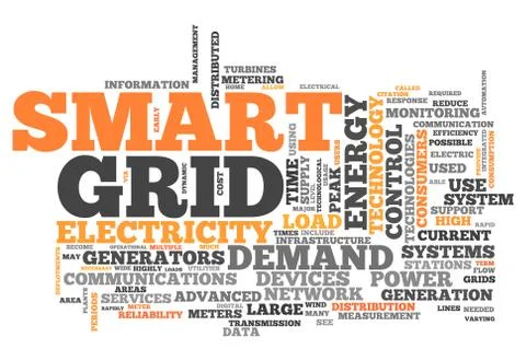 Word cloud smart grid Stock Illustration