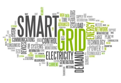 Word cloud smart grid Ilustración de archivo