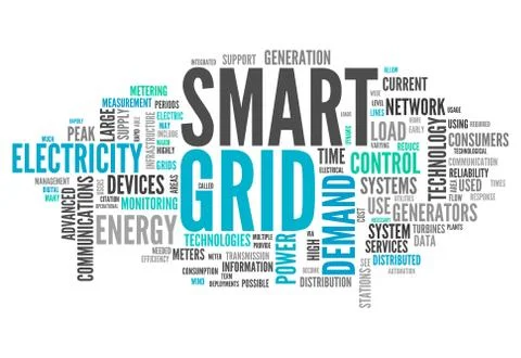 Word cloud smart grid Stock Illustration