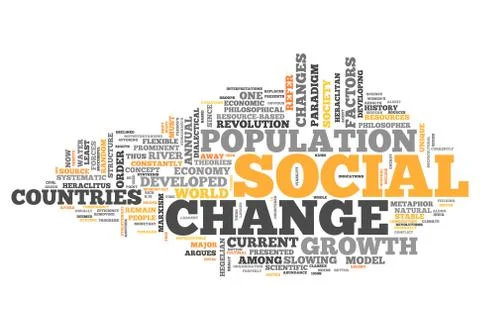Word cloud social change Ilustración de archivo