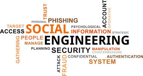 Word cloud - social engineering Stock Illustration