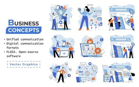 Word cloud of software related items. Digital communication formats, floss, open 스톡 일러스트