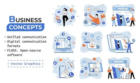 Word cloud of software related items. Digital communication formats, floss, open Stock Illustration