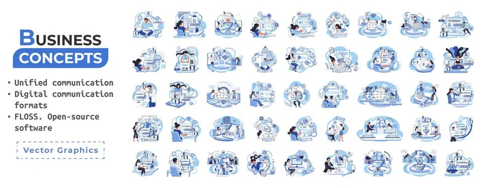 Word cloud of software related items. Digital communication formats, floss, open Stock Illustration