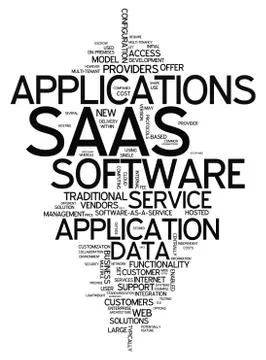 Word cloud software as a service Stock Illustration