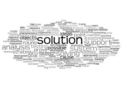 Word cloud of solution and its related words イラスト素材