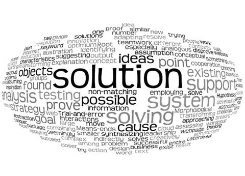 Word cloud of solution and its related words イラスト素材