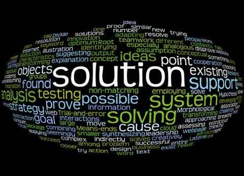 Word cloud of solution and its related words イラスト素材