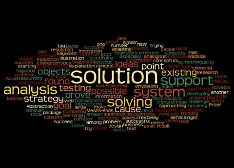 Word cloud of solution and its related words イラスト素材