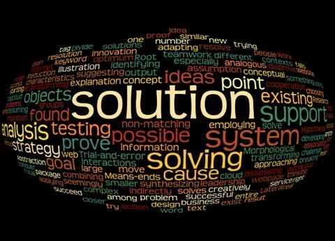 Word cloud of solution and its related words イラスト素材
