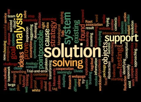 Word cloud of solution and its related words イラスト素材