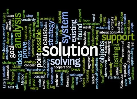 Word cloud of solution and its related words イラスト素材