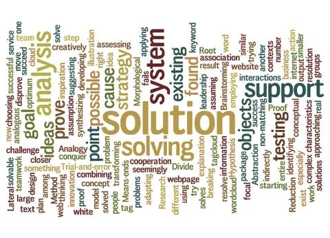 Word cloud of solution and its related words イラスト素材