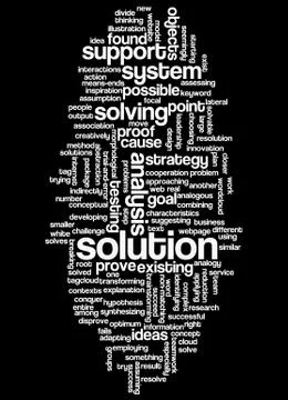 Word cloud of solution and its related words Stockillustratie