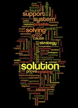 Word cloud of solution and its related words イラスト素材