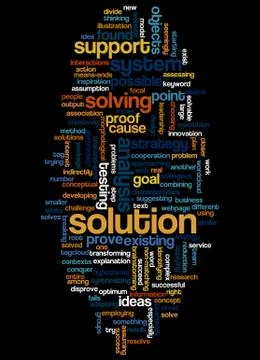 Word cloud of solution and its related words イラスト素材