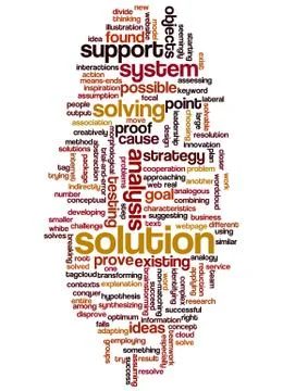 Word cloud of solution and its related words イラスト素材