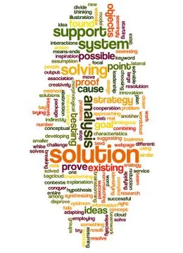 Word cloud of solution and its related words イラスト素材