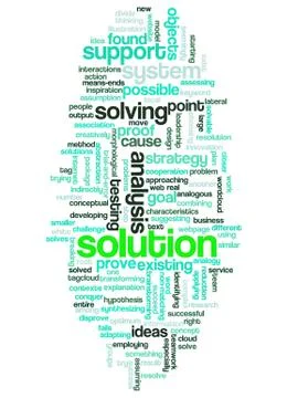 Word cloud of solution and its related words イラスト素材