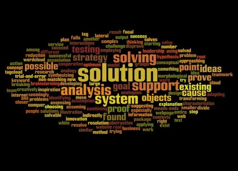 Word cloud of solution and its related words イラスト素材