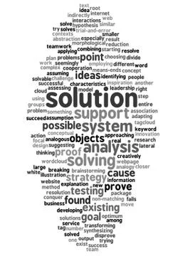 Word cloud of solution and its related words イラスト素材