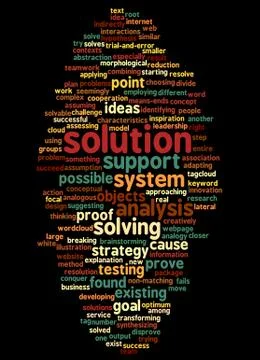 Word cloud of solution and its related words イラスト素材