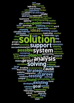 Word cloud of solution and its related words イラスト素材