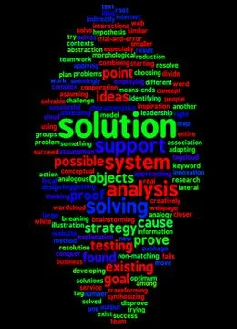 Word cloud of solution and its related words イラスト素材