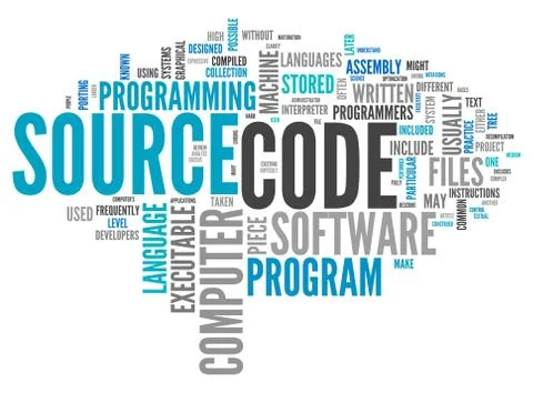 Word cloud source code Stock Illustration
