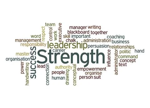 Word Cloud with STRENGTH concept Stock Illustration