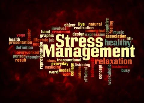 Word Cloud with STRESS MANAGEMENT concept create with text only Stock Illustration
