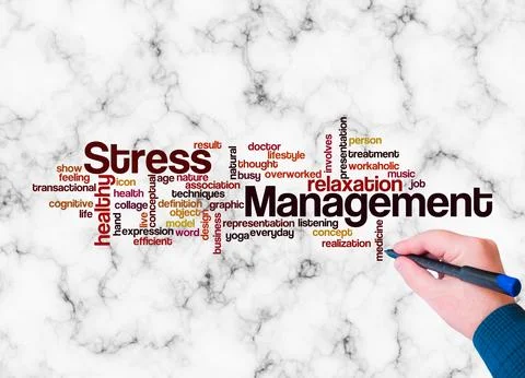 Word Cloud with STRESS MANAGEMENT concept create with text only Stock Illustration