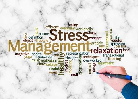 Word Cloud with STRESS MANAGEMENT concept create with text only Stock Illustration