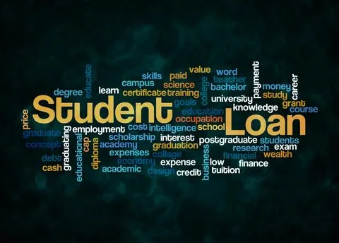 Word Cloud with STUDENT LOAN concept create with text only Stock Illustration