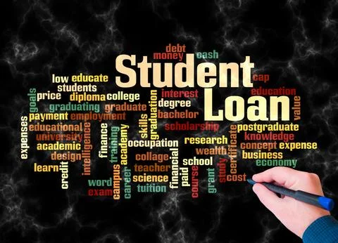 Word Cloud with STUDENT LOAN concept create with text only Illustrazione stock
