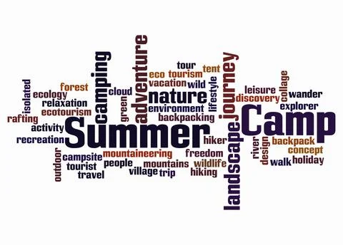 Word Cloud with SUMMER CAMP concept create with text only Stock Illustration