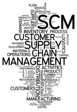 Word cloud supply chain management Stock Illustration